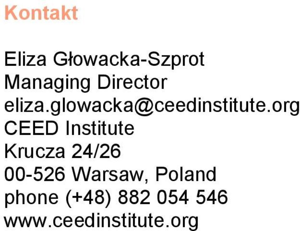 org CEED Institute Krucza 24/26 00-526