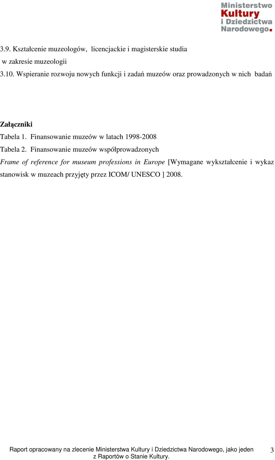 Finansowanie muzeów w latach 1998-2008 Tabela 2.