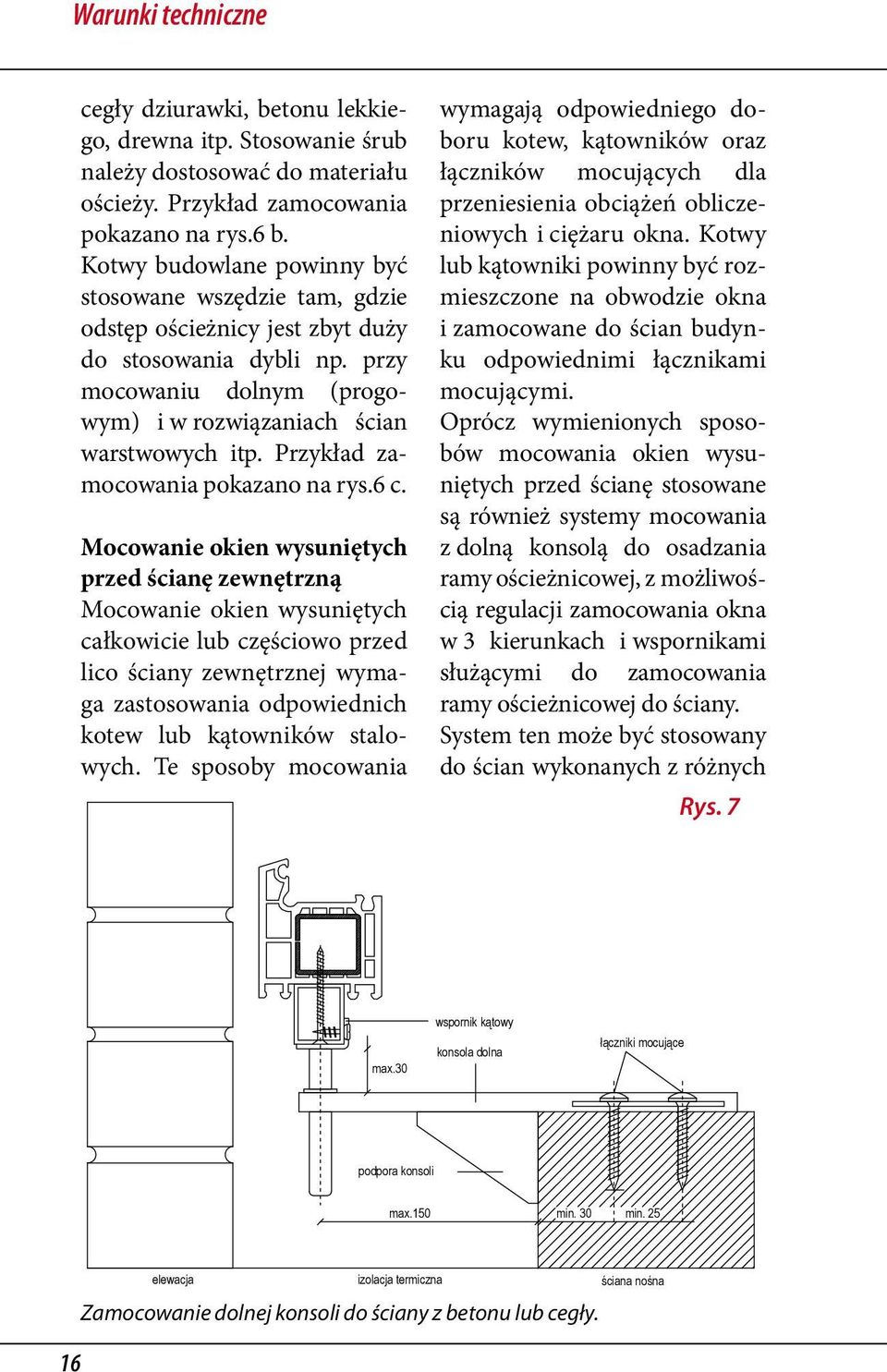 Przykład zamocowania pokazano na rys.6 c.