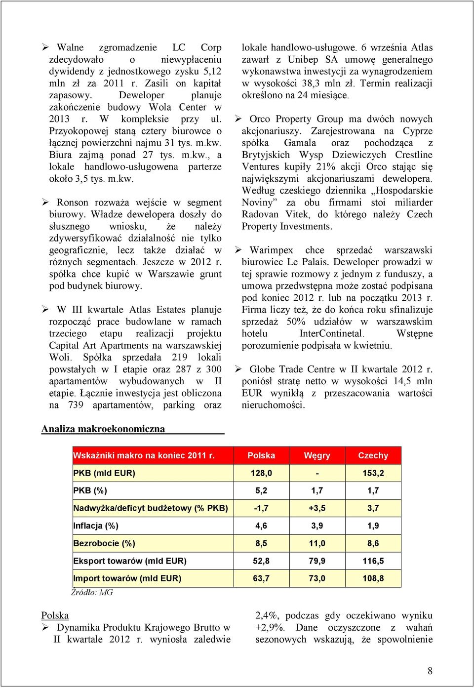 Władze dewelopera doszły do słusznego wniosku, że należy zdywersyfikować działalność nie tylko geograficznie, lecz także działać w różnych segmentach. Jeszcze w 2012 r.