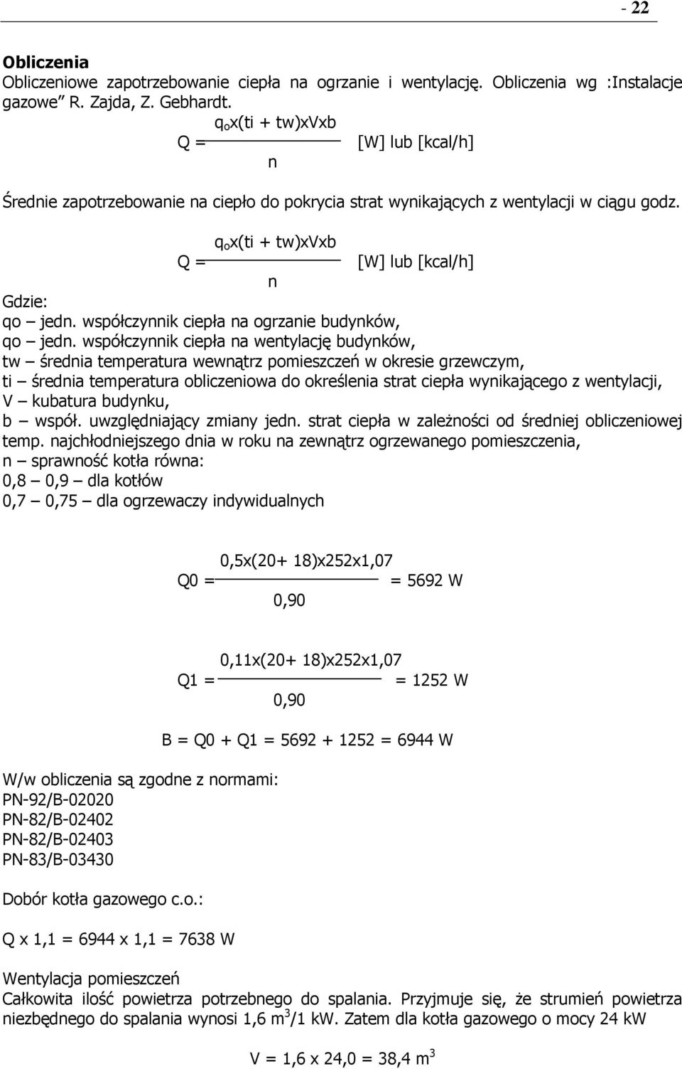 współczynnik ciepła na ogrzanie budynków, qo jedn.