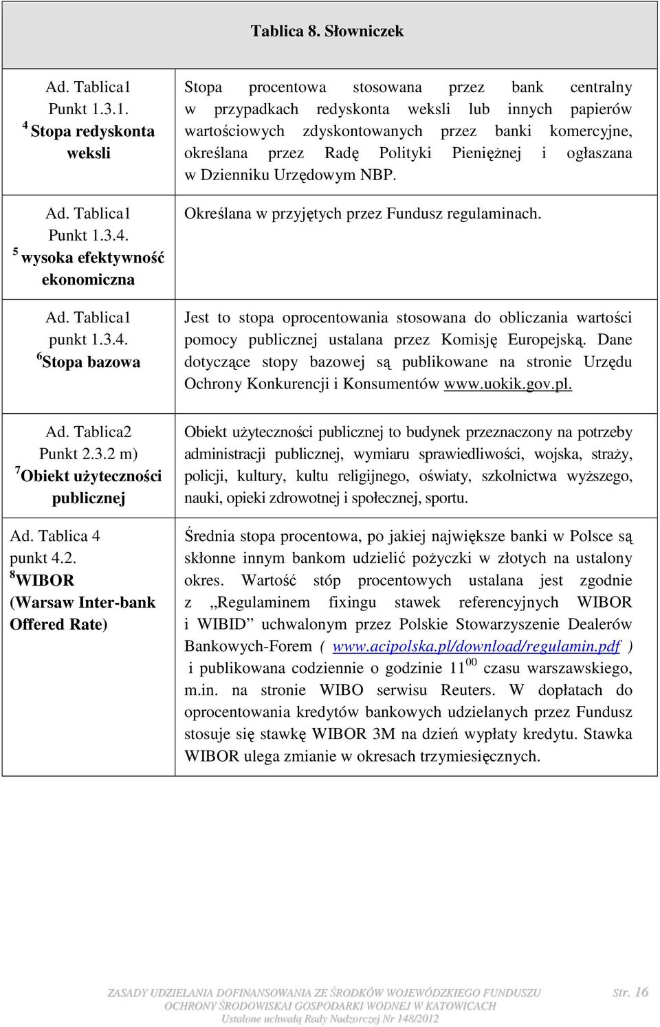 8 WIBOR (Warsaw Inter-bank Offered Rate) Stopa procentowa stosowana przez bank centralny w przypadkach redyskonta weksli lub innych papierów wartościowych zdyskontowanych przez banki komercyjne,