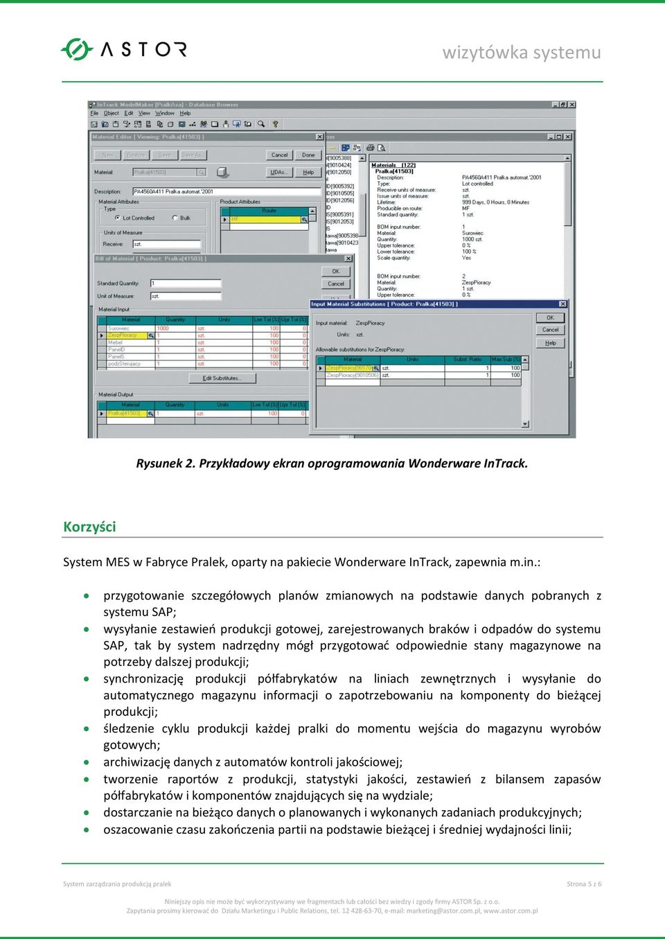 nadrzędny mógł przygotować odpowiednie stany magazynowe na potrzeby dalszej produkcji; synchronizację produkcji półfabrykatów na liniach zewnętrznych i wysyłanie do automatycznego magazynu informacji