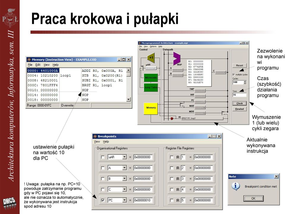 automatycznie, że wykonywana jest instrukcja spod adresu 10 Zezwolenie na wykonani wi