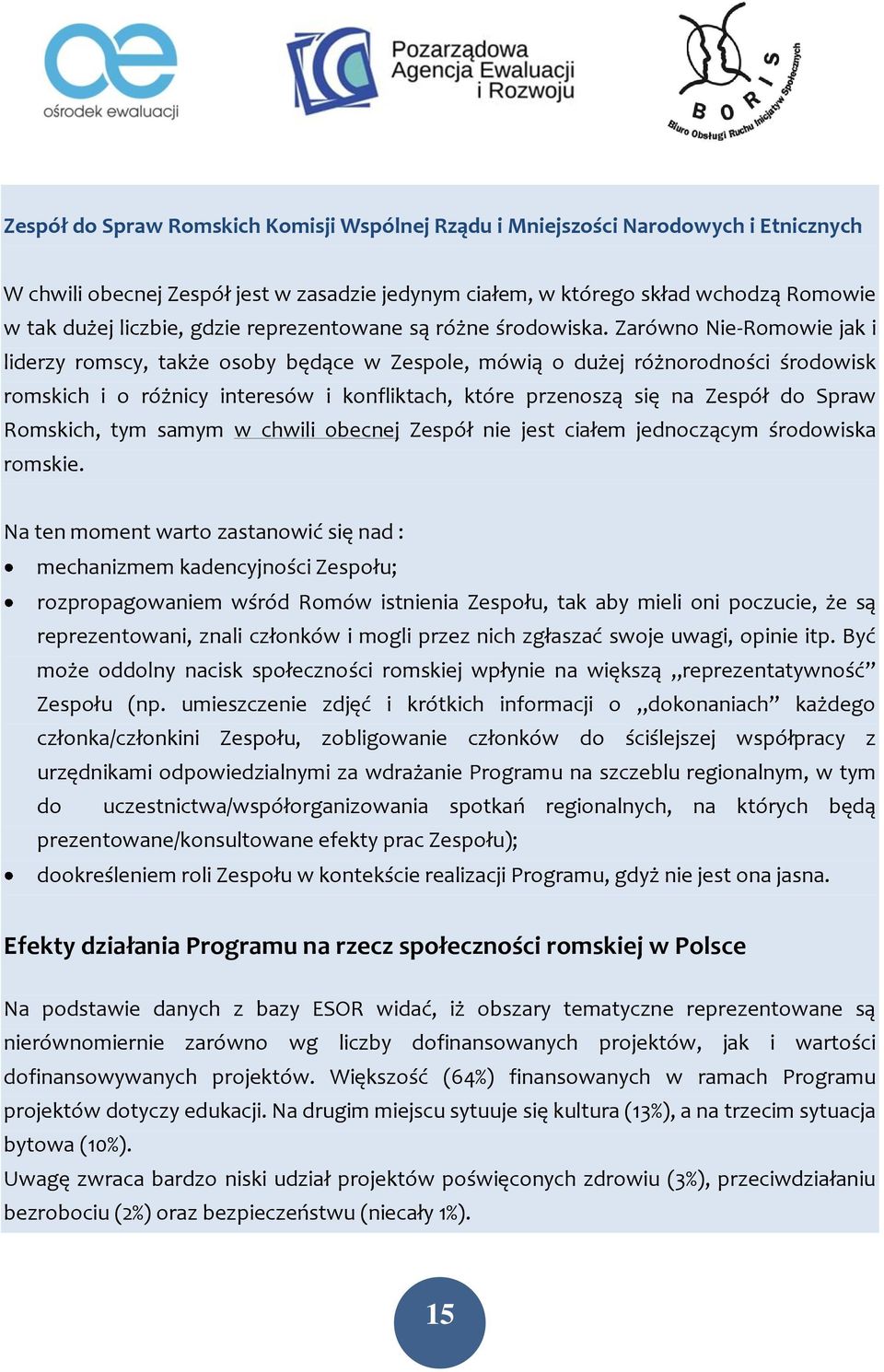 Zarówno Nie-Romowie jak i liderzy romscy, także osoby będące w Zespole, mówią o dużej różnorodności środowisk romskich i o różnicy interesów i konfliktach, które przenoszą się na Zespół do Spraw