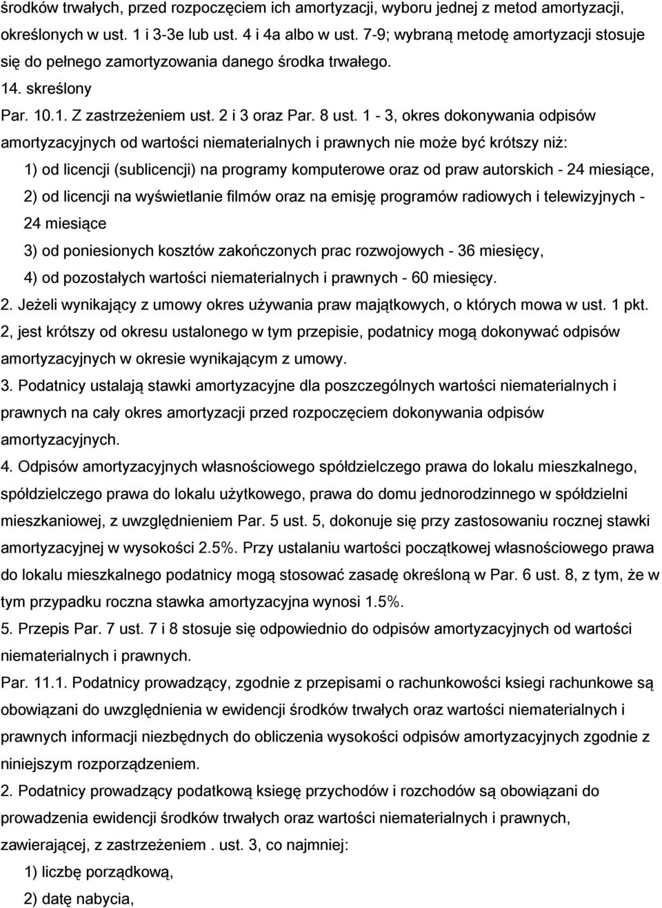 1-3, okres dokonywania odpisów amortyzacyjnych od wartości niematerialnych i prawnych nie może być krótszy niż: 1) od licencji (sublicencji) na programy komputerowe oraz od praw autorskich - 24