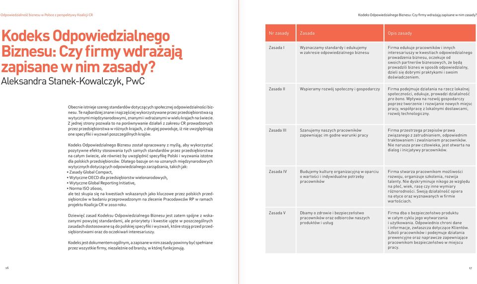 Te najbardziej znane i najczęściej wykorzystywane przez przedsiębiorstwa są wytycznymi międzynarodowymi, znanymi i wdrażanymi w wielu krajach na świecie.