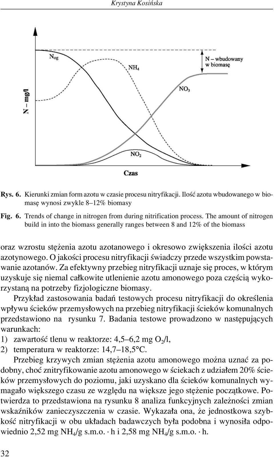 O jakoúci procesu nitryfikacji úwiadczy przede wszystkim powstawanie azotanûw.