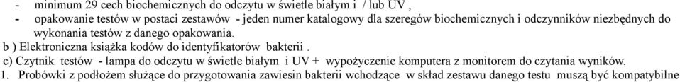 b ) Elektroniczna książka kodów do identyfikatorów bakterii.