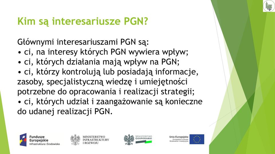 działania mają wpływ na PGN; ci, którzy kontrolują lub posiadają informacje, zasoby,