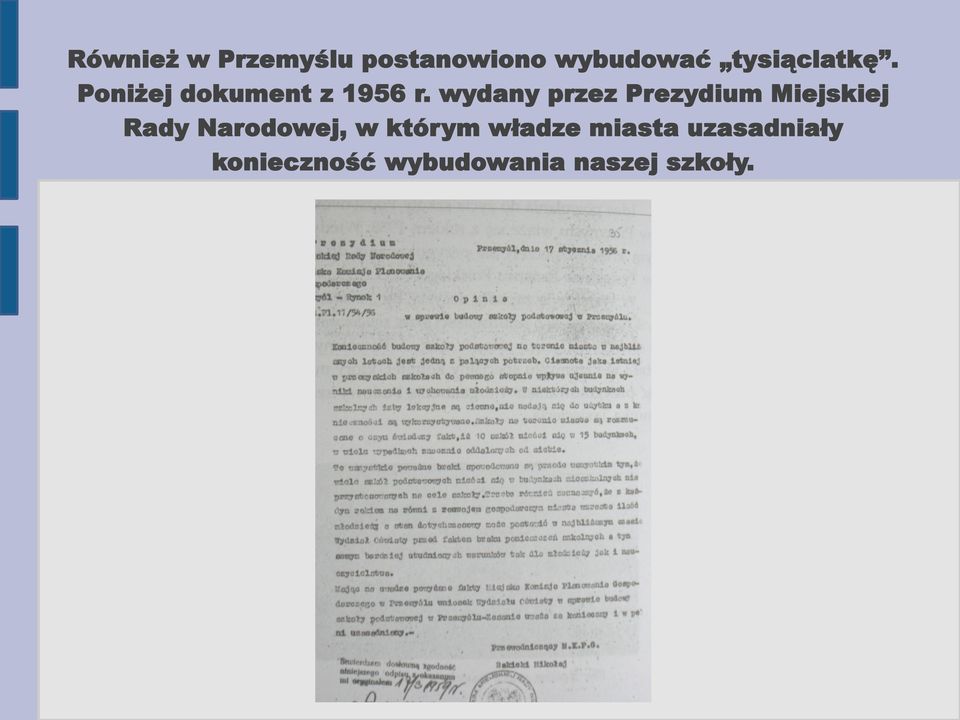 wydany przez Prezydium Miejskiej Rady Narodowej, w