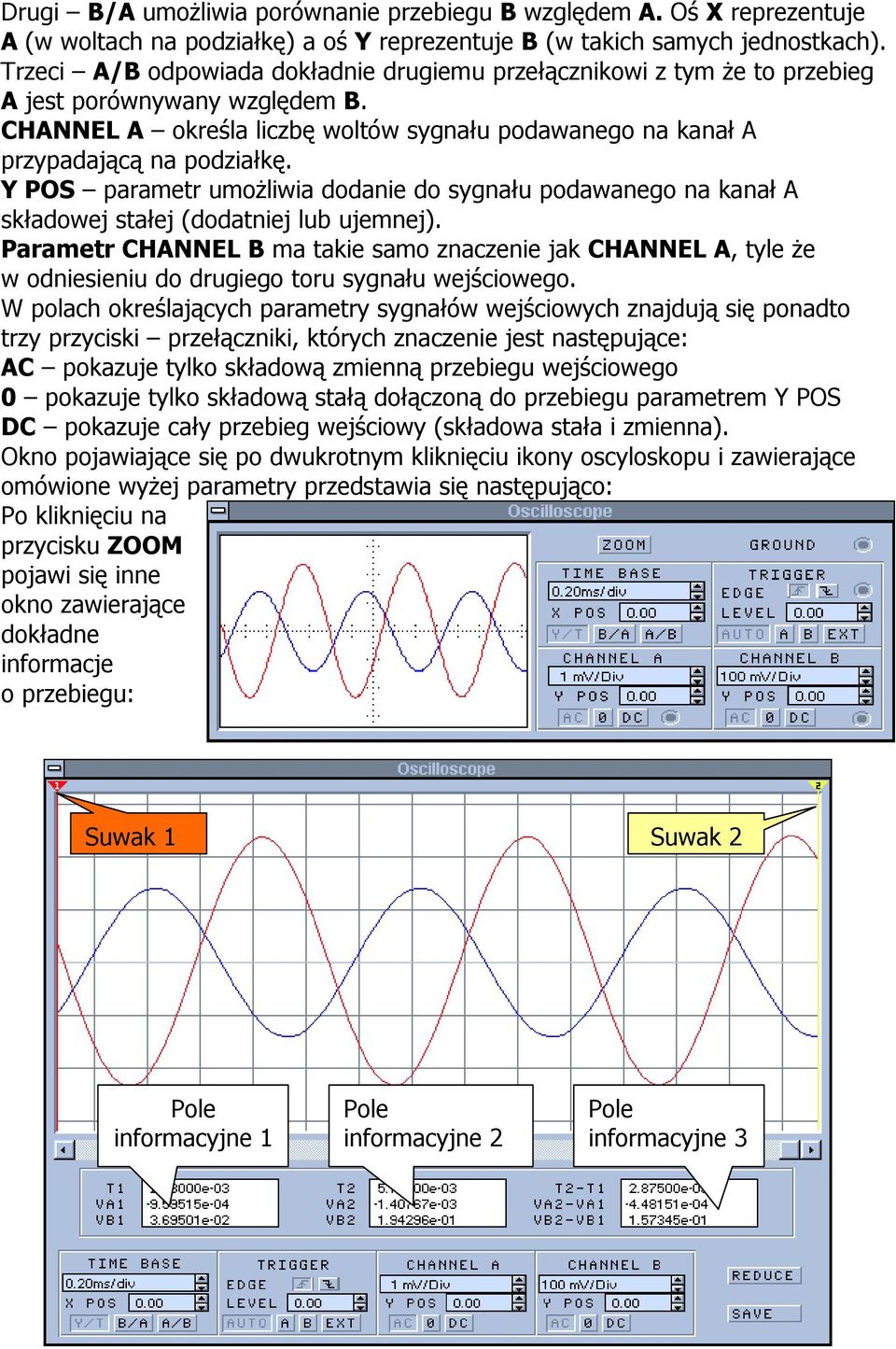 Y POS parametr umożliwia dodanie do sygnału podawanego na kanał A składowej stałej (dodatniej lub ujemnej).