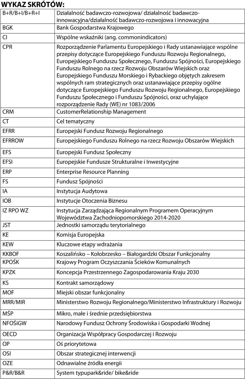 commonindicators) Rozporządzenie Parlamentu Europejskiego i Rady ustanawiające wspólne przepisy dotyczące Europejskiego Funduszu Rozwoju Regionalnego, Europejskiego Funduszu Społecznego, Funduszu