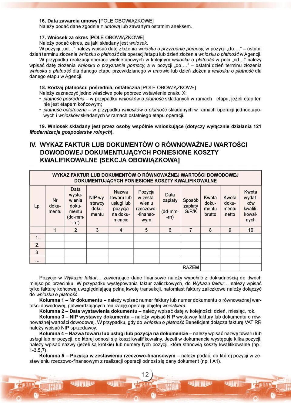 ostatni dzień terminu złożenia wniosku o płatność dla operacji/etapu lub dzień złożenia wniosku o płatność w Agencji.