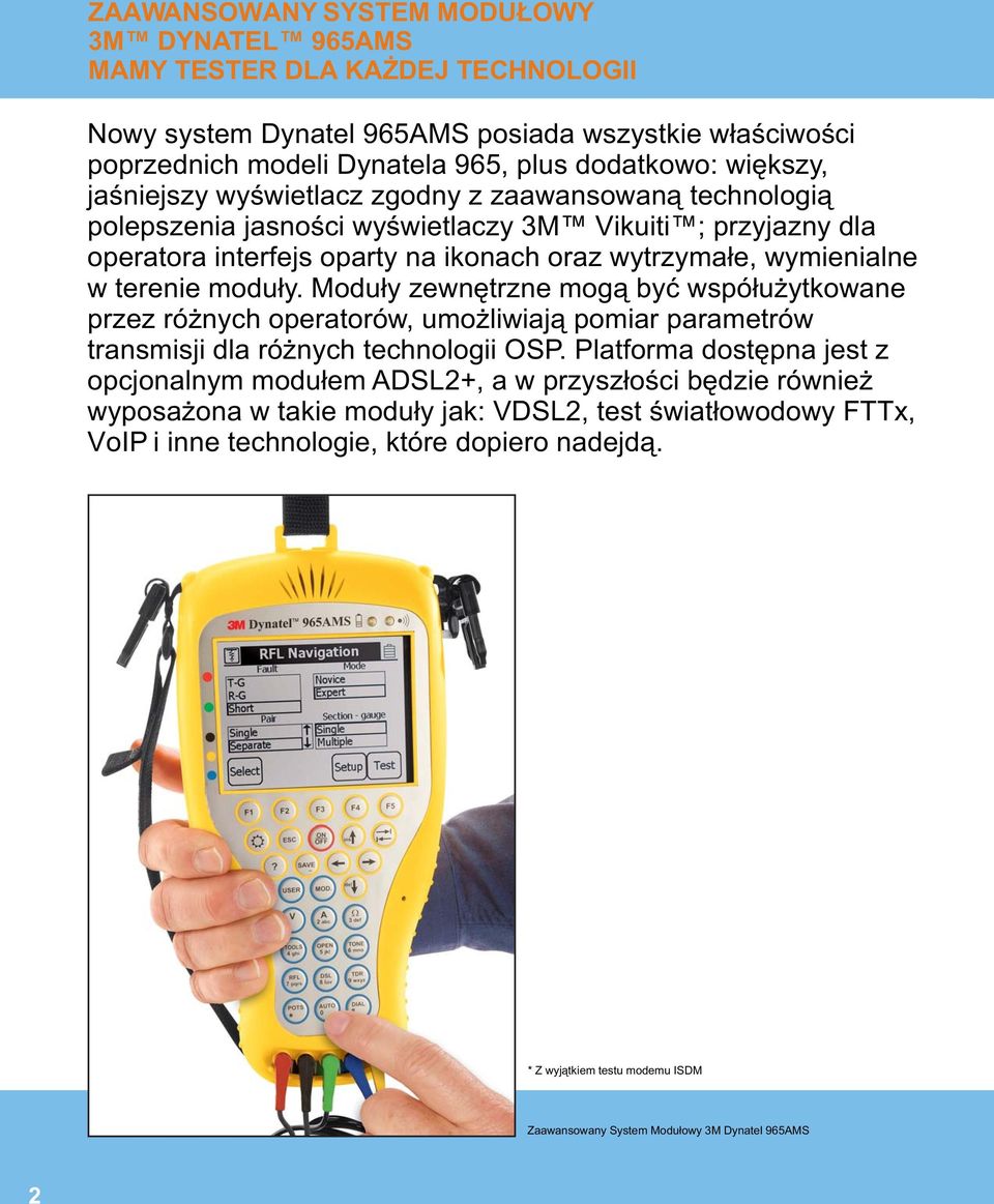 Modu³y zewnêtrzne mog¹ byæ wspó³u ytkowane przez ró nych operatorów, umo liwiaj¹ pomiar parametrów transmisji dla ró nych technologii OSP.