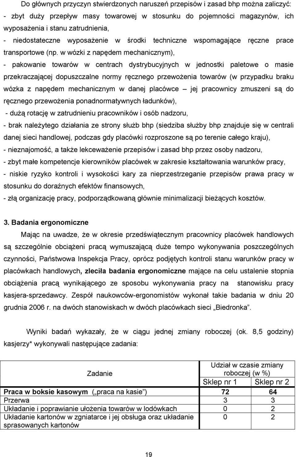 w wózki z napędem mechanicznym), - pakowanie towarów w centrach dystrybucyjnych w jednostki paletowe o masie przekraczającej dopuszczalne normy ręcznego przewożenia towarów (w przypadku braku wózka z