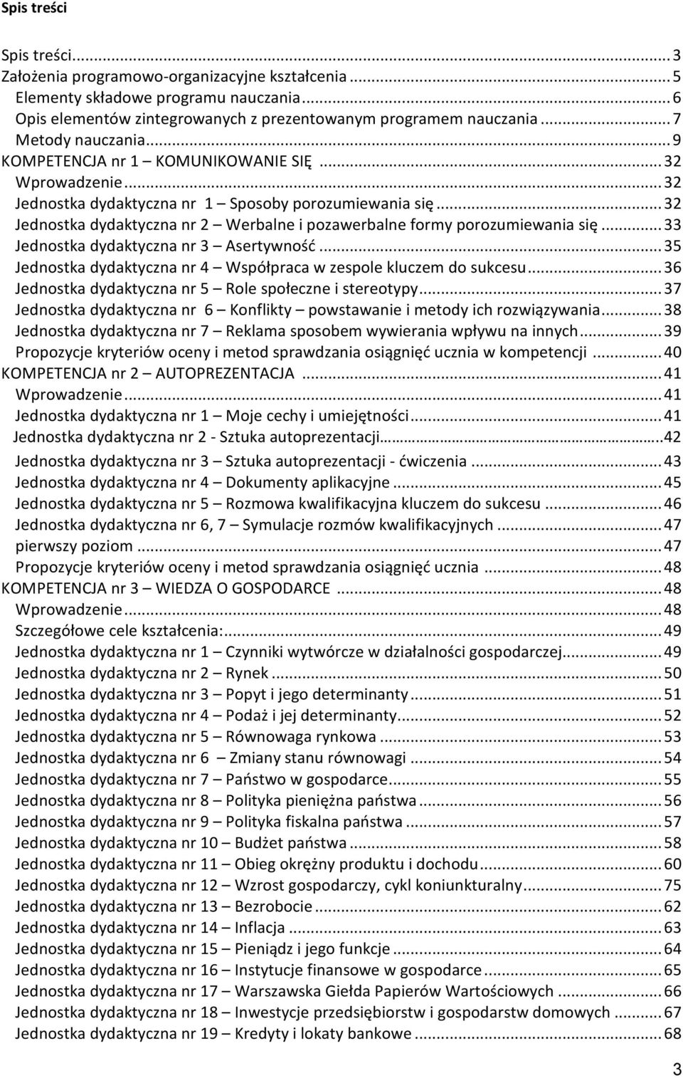 .. 32 Jednostka dydaktyczna nr 2 Werbalne i pozawerbalne formy porozumiewania się... 33 Jednostka dydaktyczna nr 3 Asertywność... 35 Jednostka dydaktyczna nr 4 Współpraca w zespole kluczem do sukcesu.