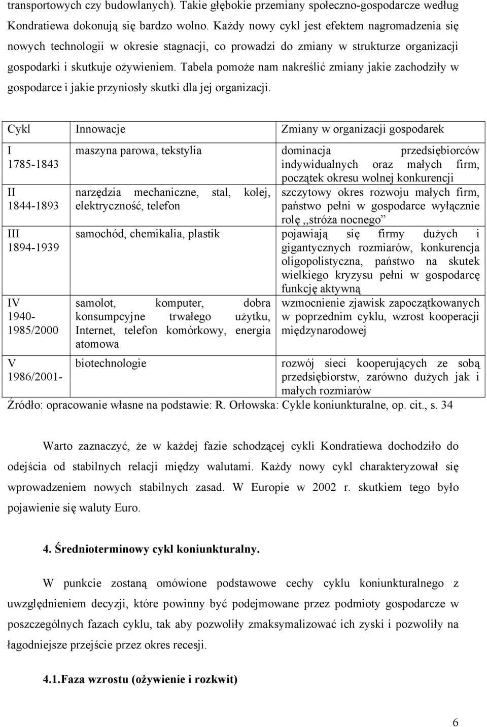 Tabela pomoże nam nakreślić zmiany jakie zachodziły w gospodarce i jakie przyniosły skutki dla jej organizacji.