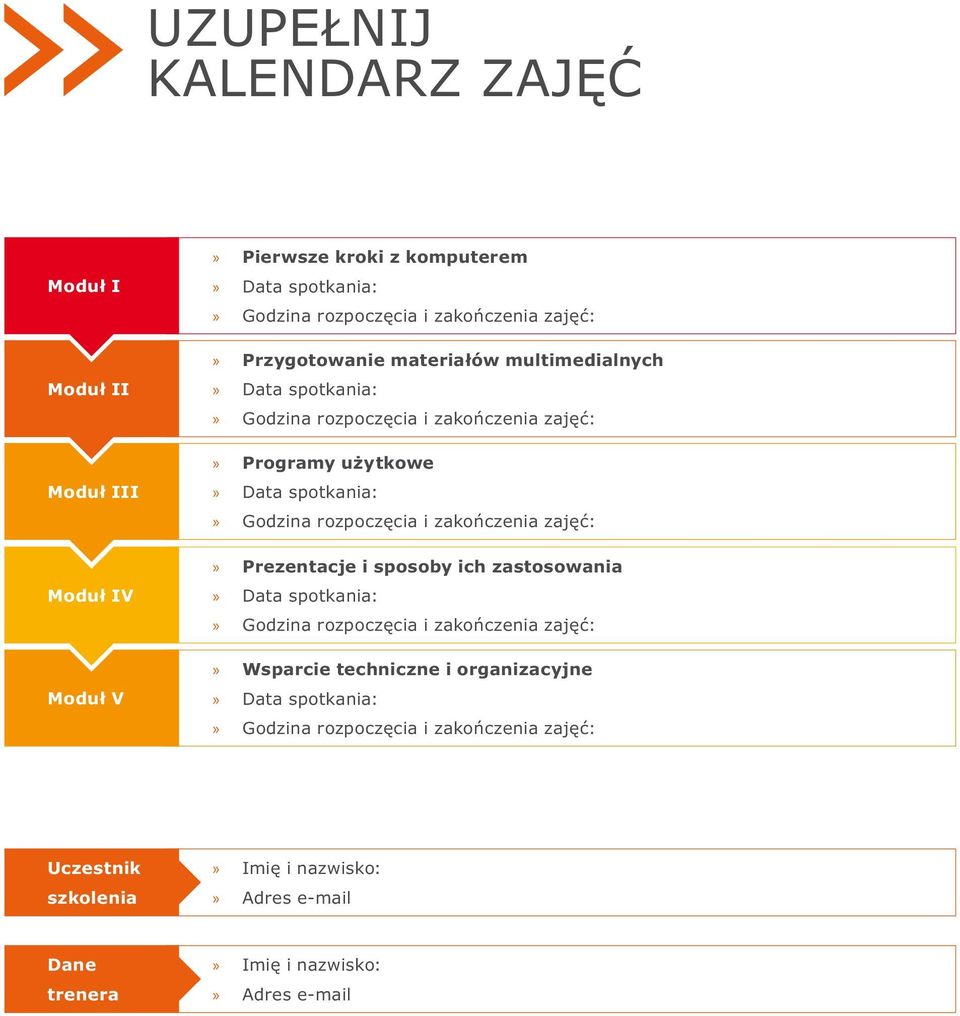 rozpoczęcia i zakończenia zajęć: Prezentacje i sposoby ich zastosowania Data spotkania: Godzina rozpoczęcia i zakończenia zajęć: Wsparcie techniczne i