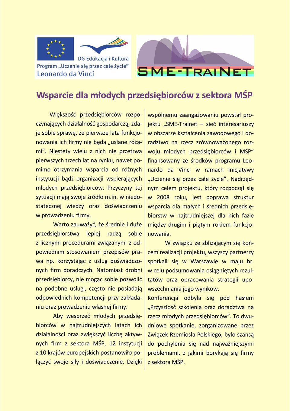 Przyczyny tej sytuacji mają swoje źródło m.in. w niedostatecznej wiedzy oraz doświadczeniu w prowadzeniu firmy.