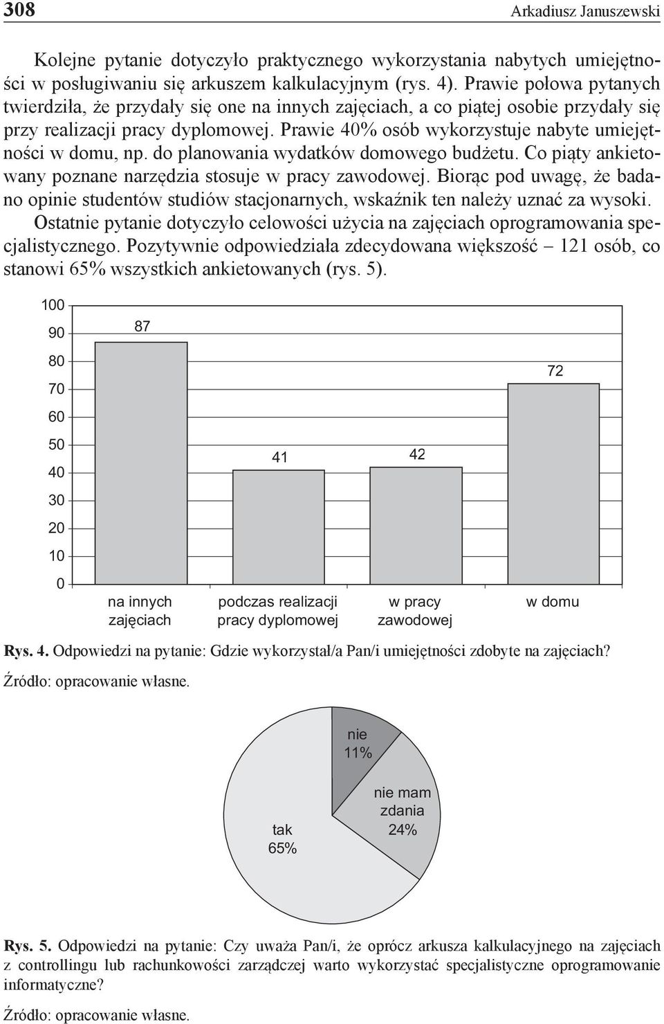 Prawie 40% osób wykorzystuje nabyte umiejętności w domu, np. do planowania wydatków domowego budżetu. Co piąty ankietowany poznane narzędzia stosuje w pracy zawodowej.