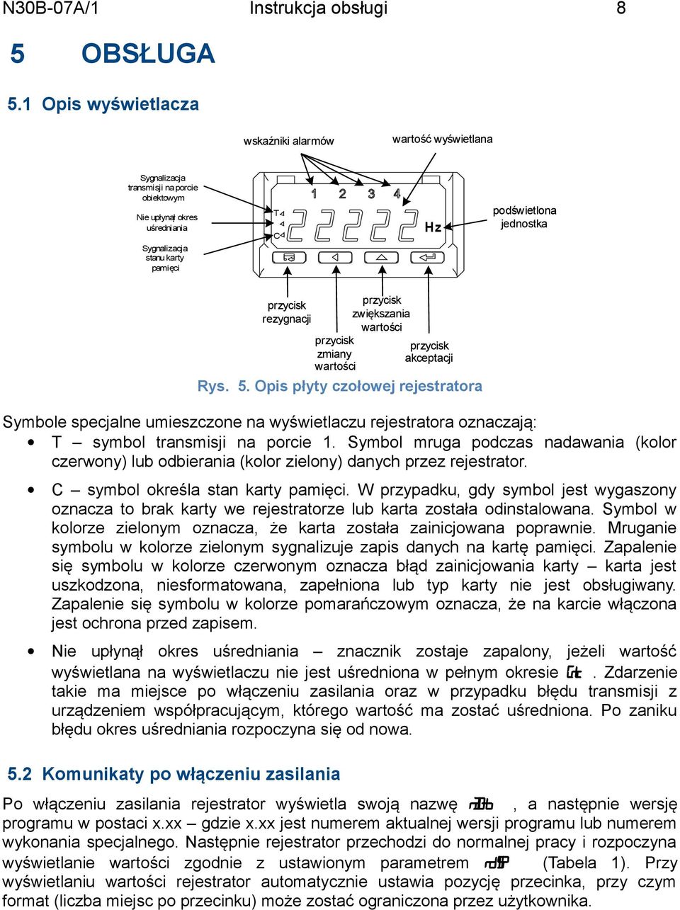 rezygnacji przycisk zmiany wartości przycisk zwiększania wartości przycisk akceptacji Rys. 5.