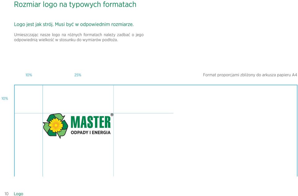 Umieszczając nasze logo na różnych formatach należy zadbać o jego