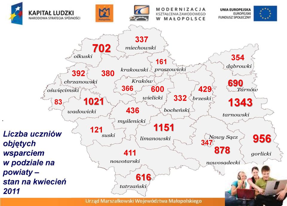 podziale na powiaty stan na kwiecień 2011