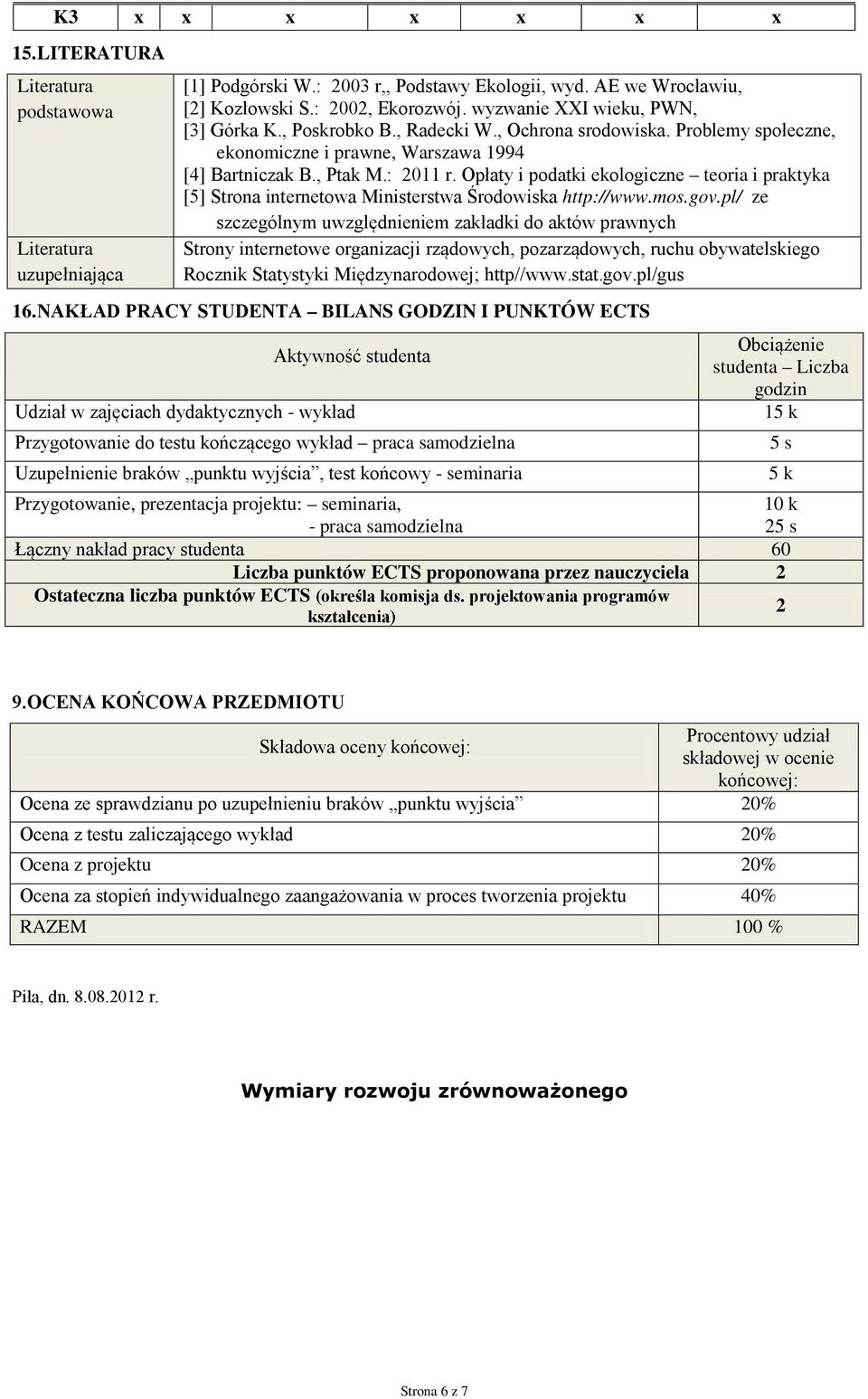 Opłaty i podatki ekologiczne teoria i praktyka [5] Strona internetowa Ministerstwa Środowiska http://www.mos.gov.