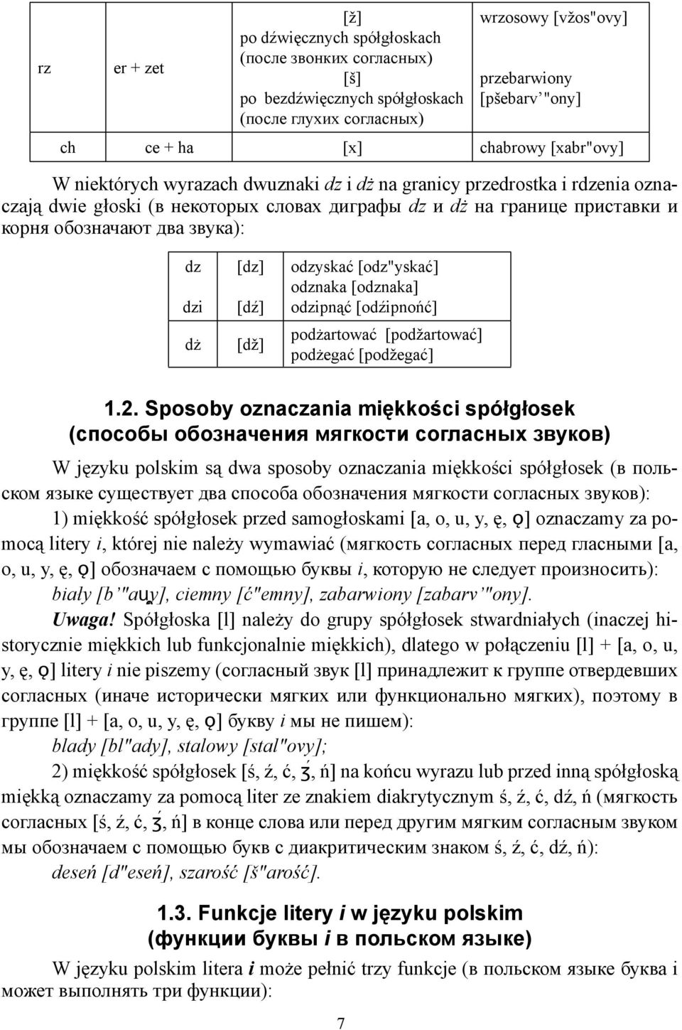 звука): dz dzi dż [dz] [dź] [dž] odzyskać [odz"yskać] odznaka [odznaka] odzipnąć [odźipnońć] podżartować [podžartować] podżegać [podžegać] 1.2.