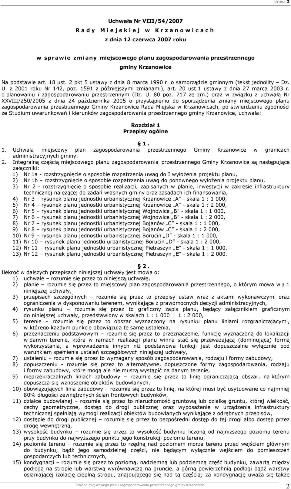 o planowaniu i zagospodarowaniu przestrzennym (Dz. U. 80 poz. 717 ze zm.