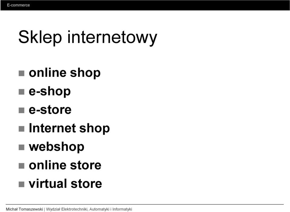 e-store Internet shop