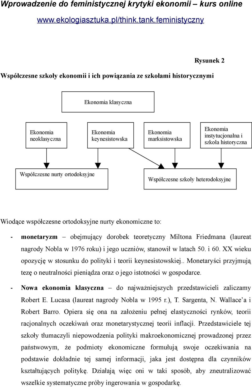 Friedmana (laureat nagrody Nobla w 1976 roku) i jego uczniów, stanowił w latach 50. i 60. XX wieku opozycję w stosunku do polityki i teorii keynesistowskiej.