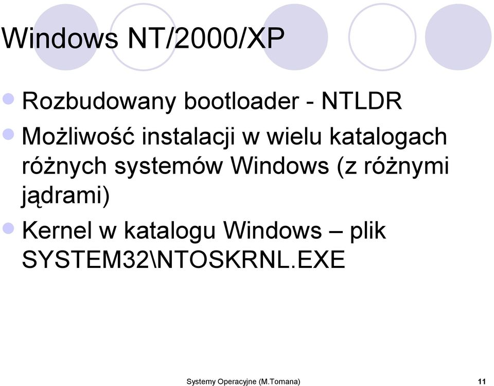 systemów Windows (z różnymi jądrami) Kernel w katalogu