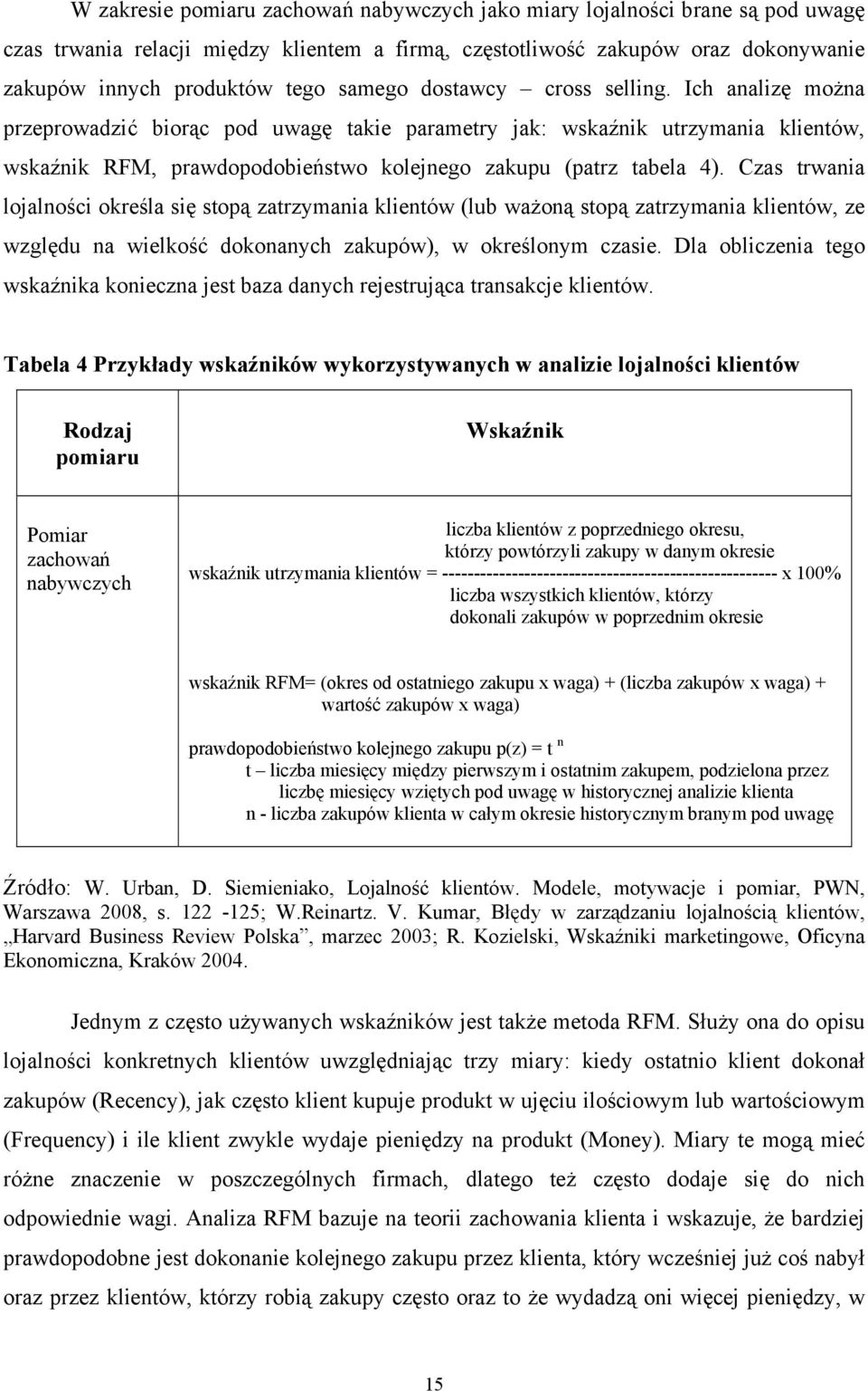 Czas trwania lojalności określa się stopą zatrzymania klientów (lub ważoną stopą zatrzymania klientów, ze względu na wielkość dokonanych zakupów), w określonym czasie.