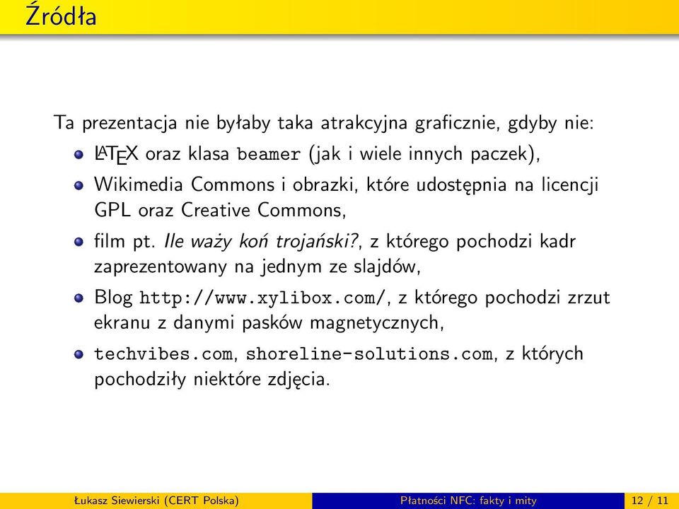 , z którego pochodzi kadr zaprezentowany na jednym ze slajdów, Blog http://www.xylibox.