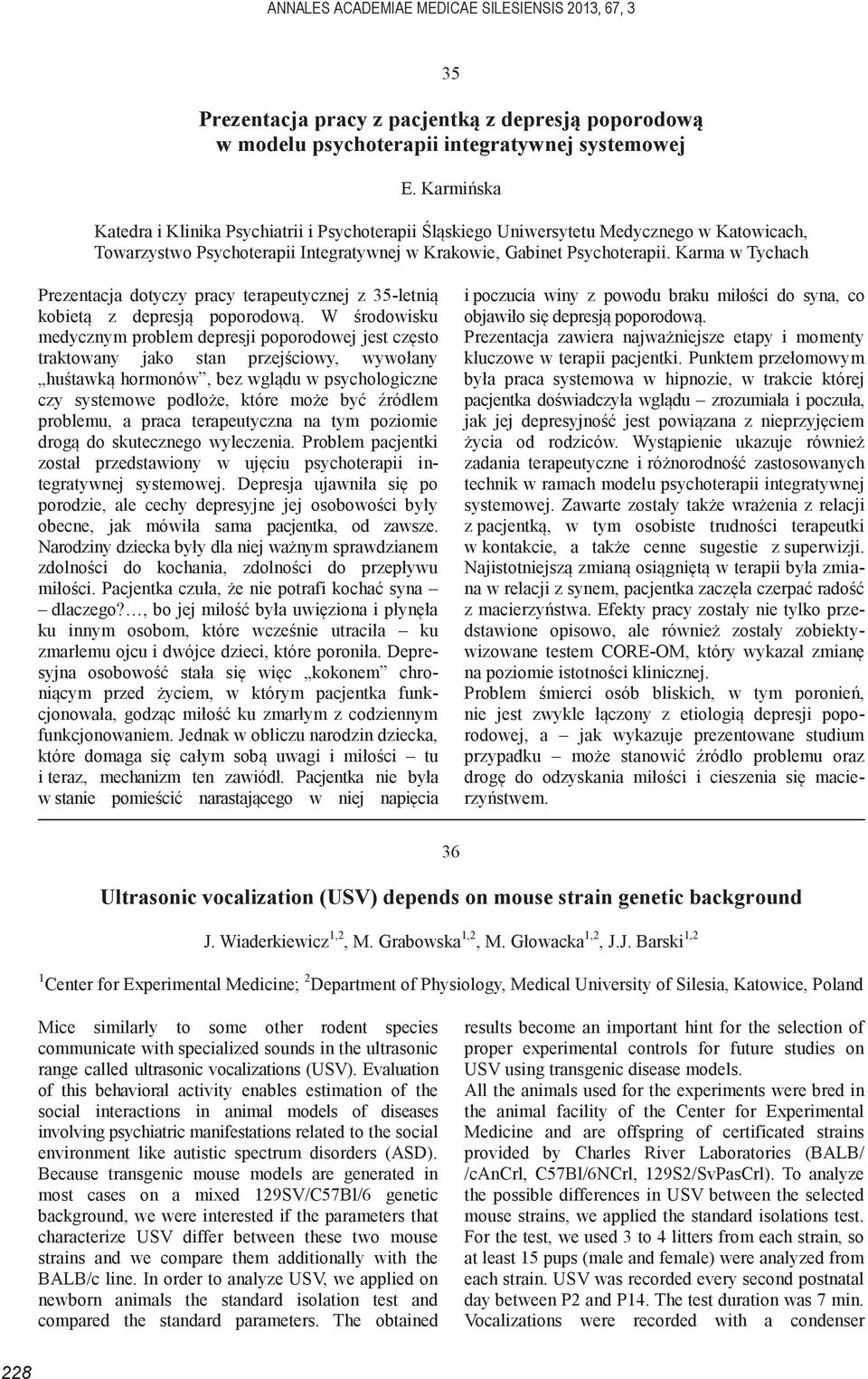 Karma w Tychach Prezentacja dotyczy pracy terapeutycznej z 35-letnią kobietą z depresją poporodową.