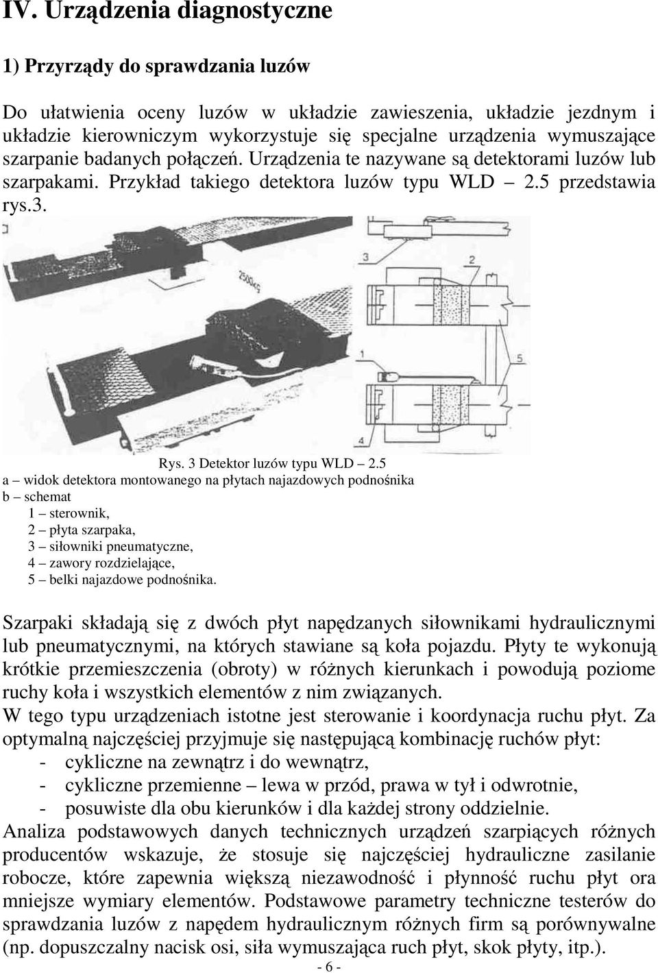 5 a widok detektora montowanego na płytach najazdowych podnonika b schemat 1 sterownik, 2 płyta szarpaka, 3 siłowniki pneumatyczne, 4 zawory rozdzielajce, 5 belki najazdowe podnonika.