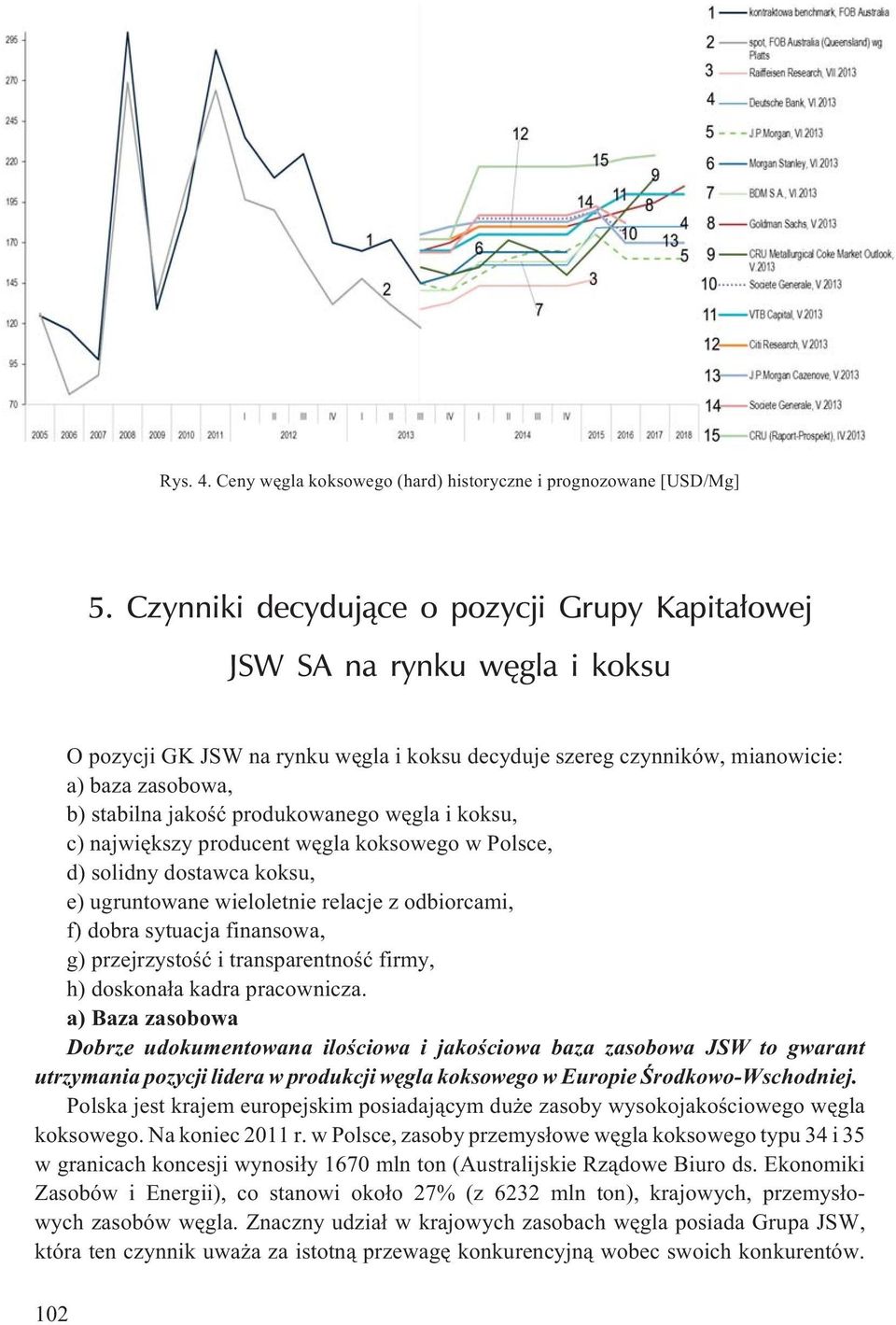 produkowanego wêgla i koksu, c) najwiêkszy producent wêgla koksowego w Polsce, d) solidny dostawca koksu, e) ugruntowane wieloletnie relacje z odbiorcami, f) dobra sytuacja finansowa, g)