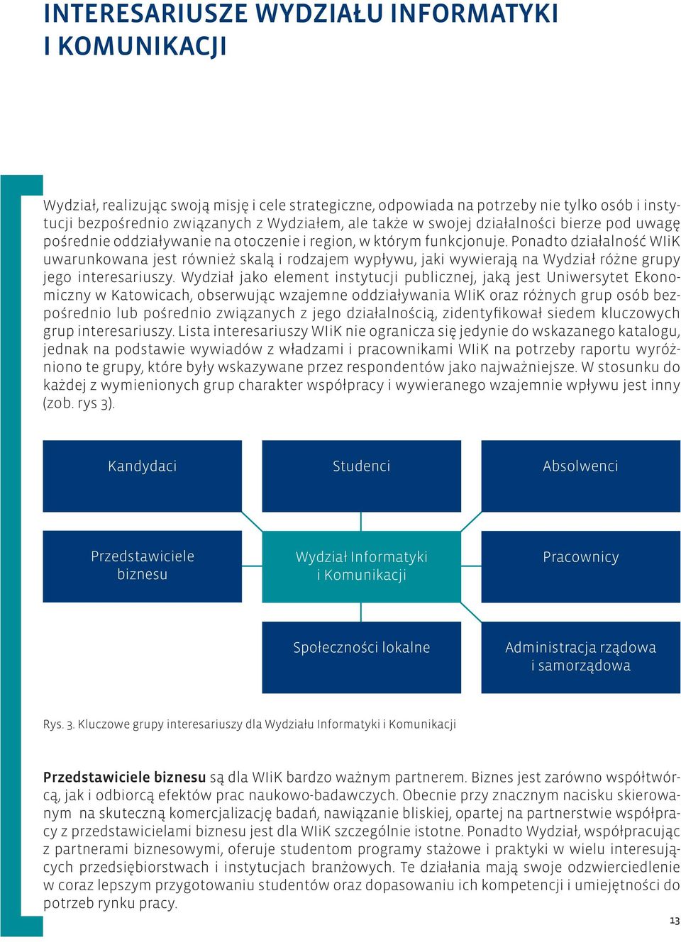 Ponadto działalność WIiK uwarunkowana jest również skalą i rodzajem wypływu, jaki wywierają na Wydział różne grupy jego interesariuszy.