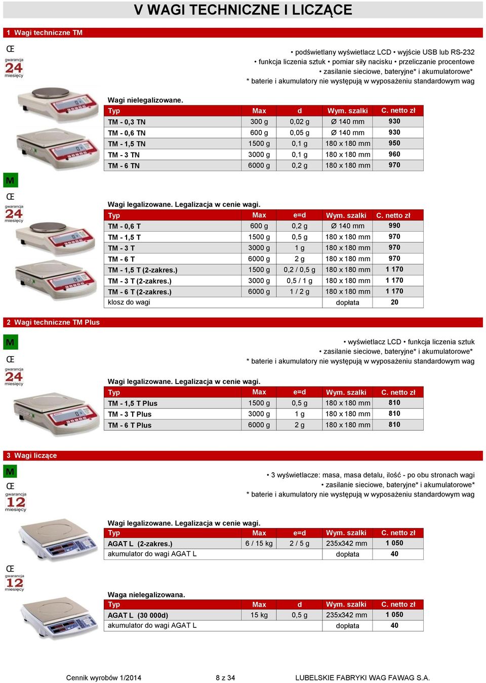 szalki T 0,3 T 300 g 0,02 g Ø 140 mm T 0,6 T 600 g 0,05 g Ø 140 mm T 1,5 T 1500 g 0,1 g 180 x 180 mm T 3 T 3000 g 0,1 g 180 x 180 mm T 6 T 6000 g 0,2 g 180 x 180 mm 930 930 950 960 970 Wagi