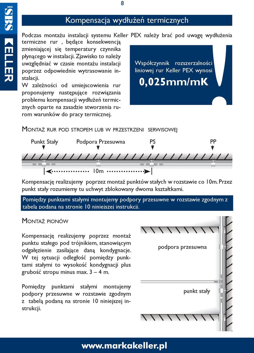 W zależności od umiejscowienia rur proponujemy następujące rozwiązania problemu kompensacji wydłużeń termicznych oparte na zasadzie stworzenia rurom warunków do pracy termicznej.