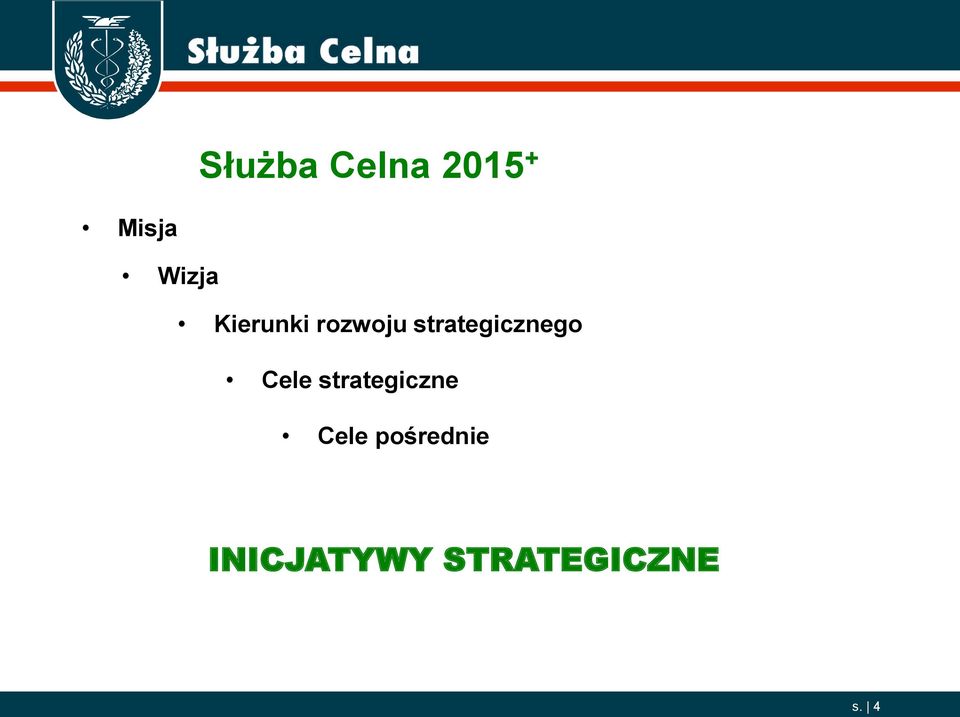 Cele strategiczne Cele pośrednie