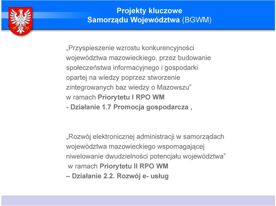 Priorytetu I RPO WM - Działanie 1.