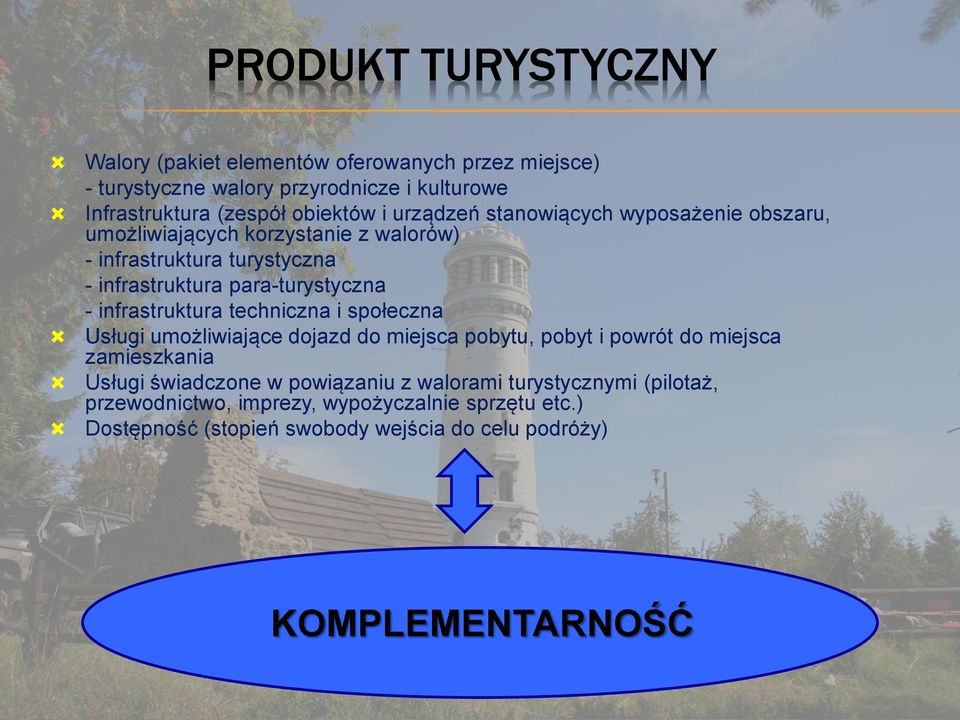 infrastruktura techniczna i społeczna Usługi umożliwiające dojazd do miejsca pobytu, pobyt i powrót do miejsca zamieszkania Usługi świadczone w