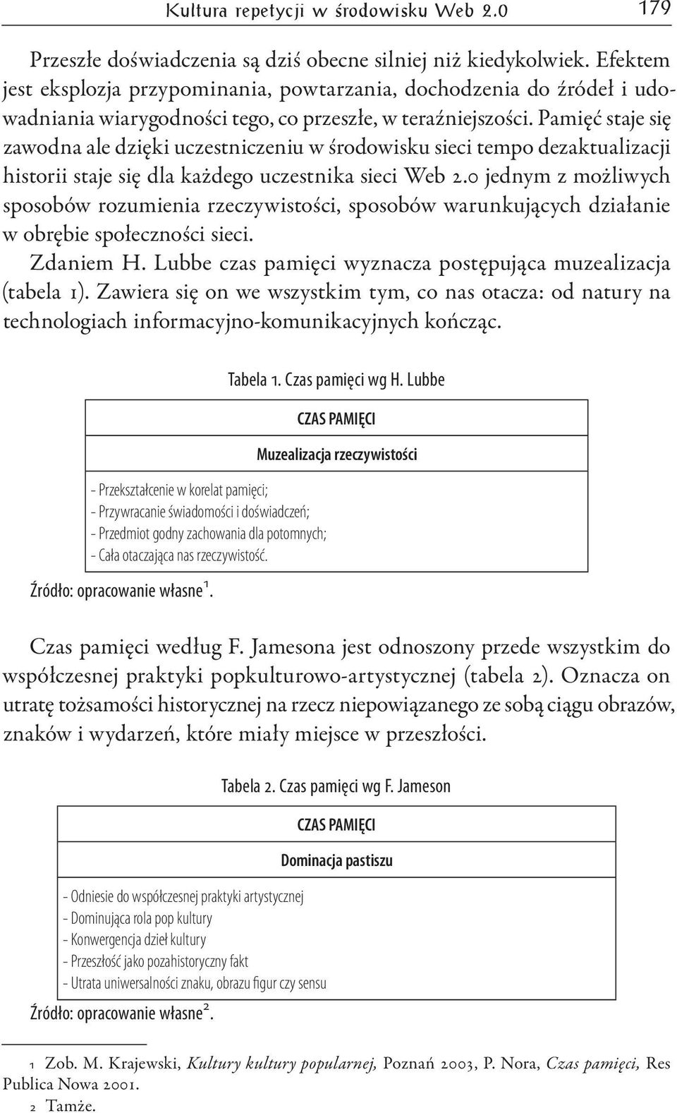 Pamięć staje się zawodna ale dzięki uczestniczeniu w środowisku sieci tempo dezaktualizacji historii staje się dla każdego uczestnika sieci Web 2.