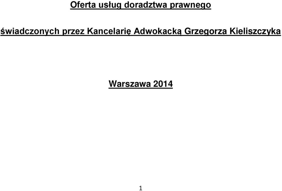 doradztwa prawnego świadczonych przez