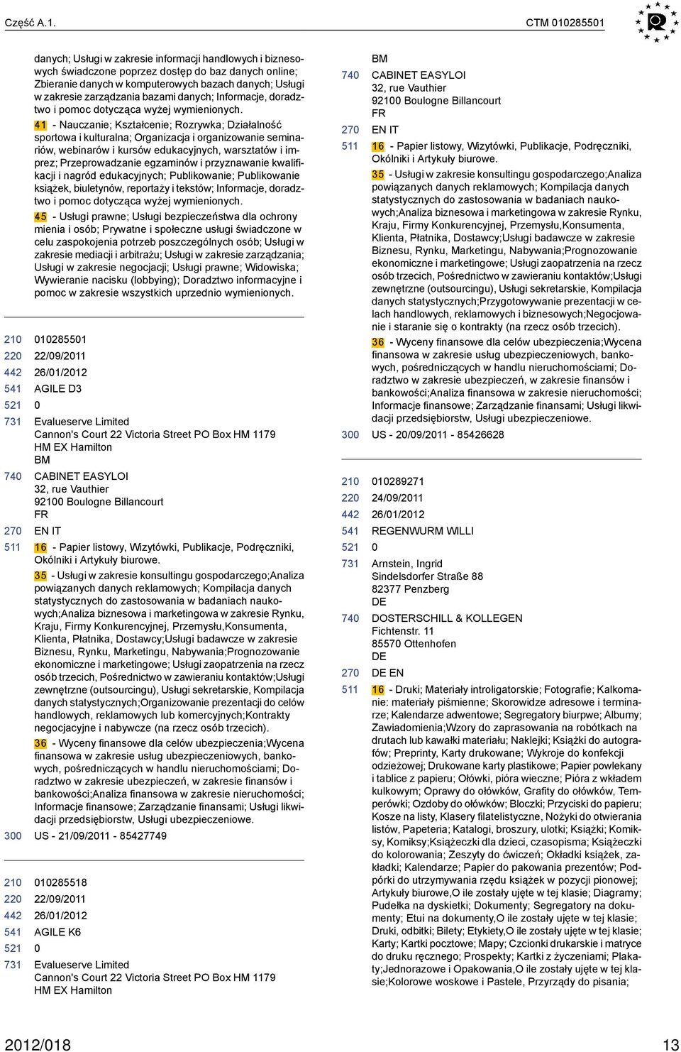 zarządzania bazami danych; Informacje, doradztwo i pomoc dotycząca wyżej wymienionych.