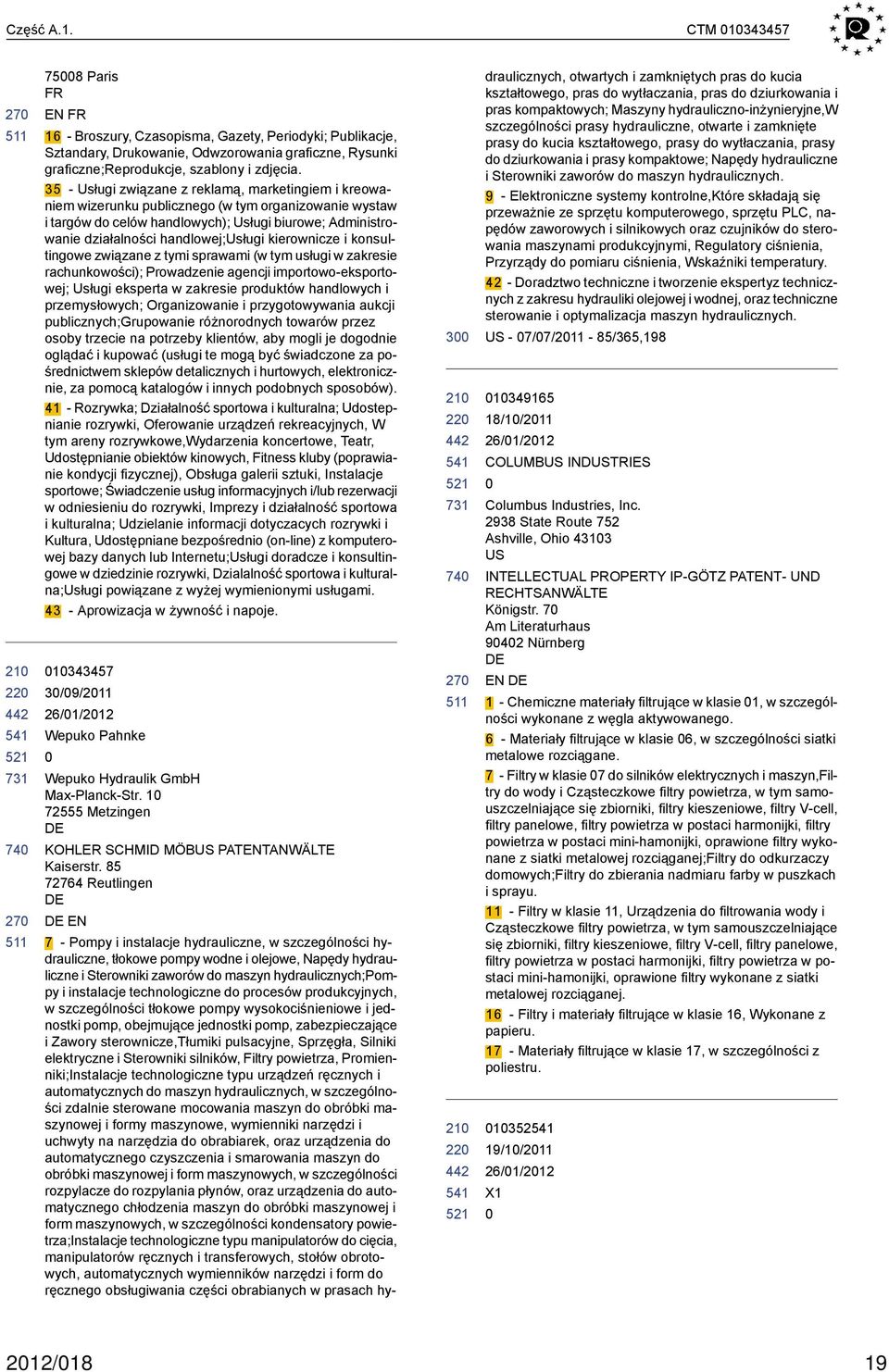 handlowej;usługi kierownicze i konsultingowe związane z tymi sprawami (w tym usługi w zakresie rachunkowości); Prowadzenie agencji importowo-eksportowej; Usługi eksperta w zakresie produktów