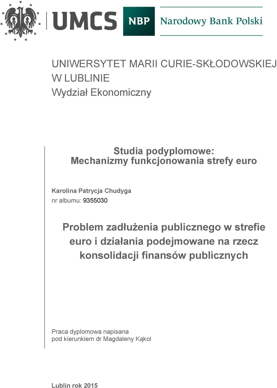 Problem zadłużenia publicznego w strefie euro i działania podejmowane na rzecz